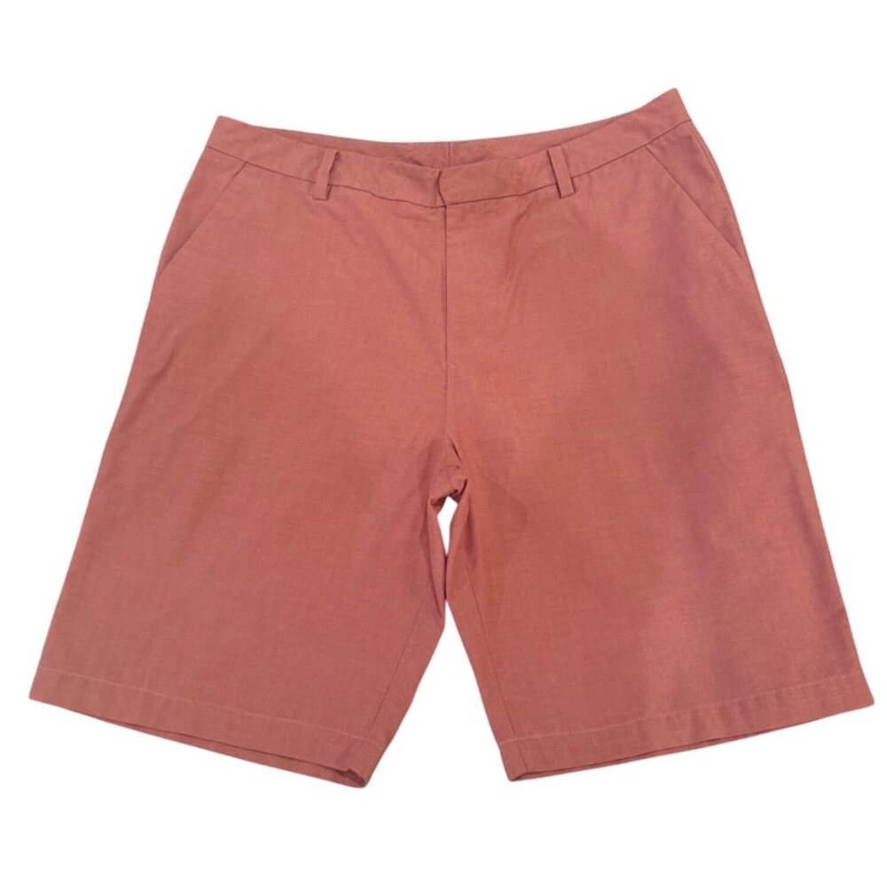 Ashworth Mens Coral Golf Shorts M Cotton/Poly Blend Classic Fit 10" Inseam